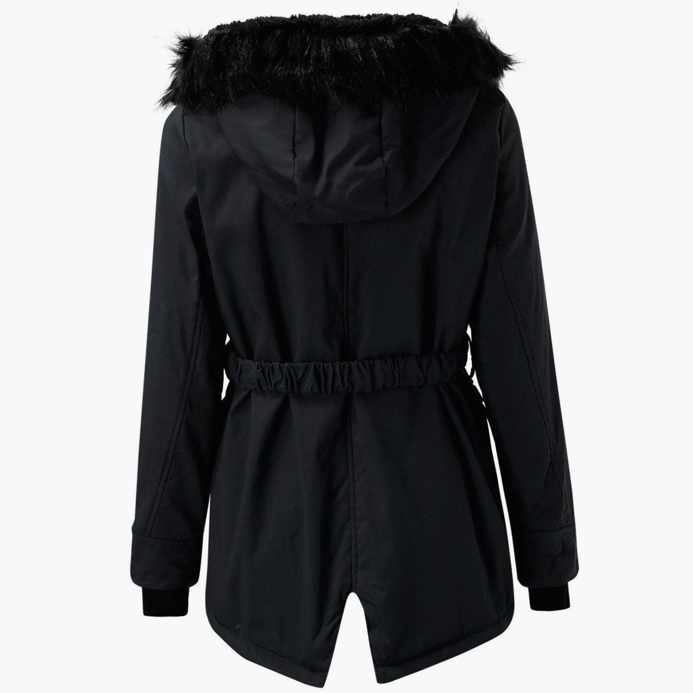 Isolind | Women's Faux Fur Hooded Drawstring Winter Parka Coat