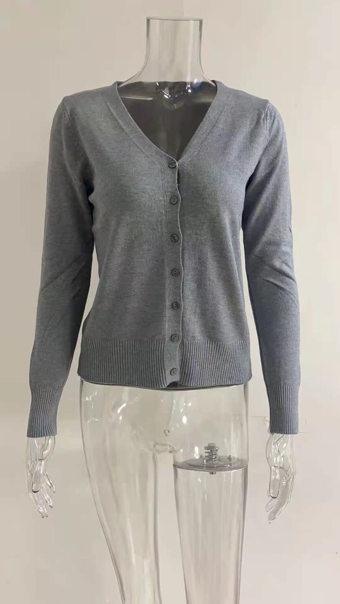 Sabline | Women's V-Neck Button-Front Long Sleeve Knit Cardigan