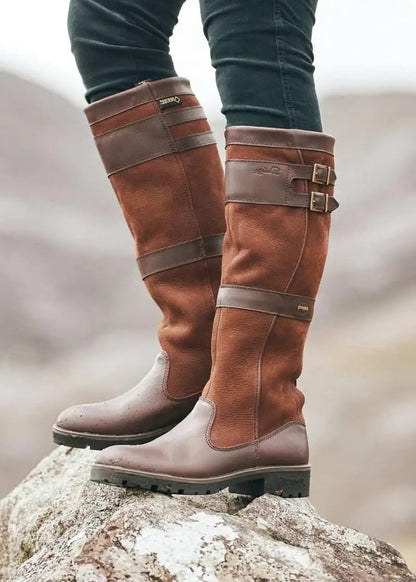 Brindle | Women's Waterproof Leather Knee High Pull-On Tall Country Boot