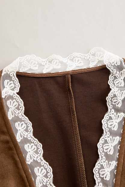 Rosie | Women's Western Lace Long Sleeve V-Neck Fitted Snap Button Blouse