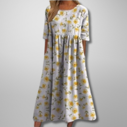 Xara | Women's Floral Short Sleeve Casual Summer Midi Dress