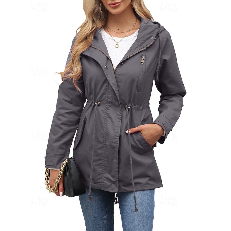 Maren | Women's Hooded Utility Drawstring Anorak Coat