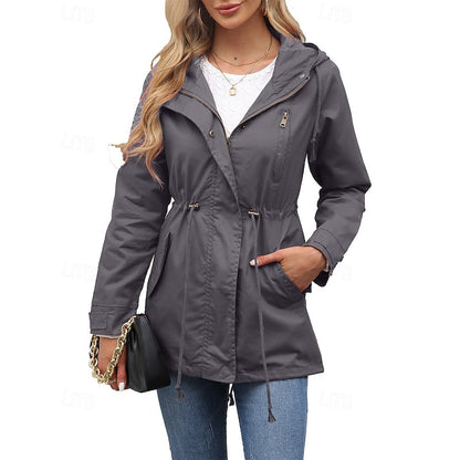 Maren | Women's Hooded Utility Drawstring Anorak Coat