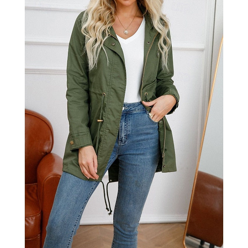 Maren | Women's Hooded Utility Drawstring Anorak Coat