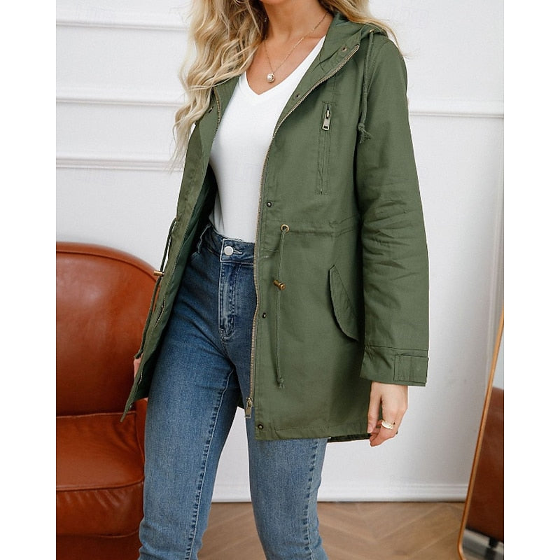 Maren | Women's Hooded Utility Drawstring Anorak Coat